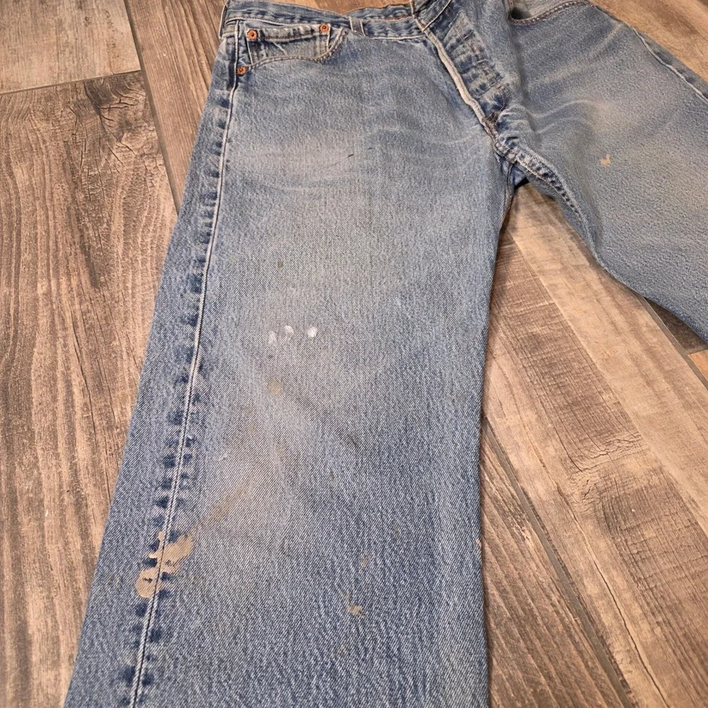 Levis 501 Original Fit Straight Leg Jeans Blue Denim Mens 36x32 (Measures 32x28)